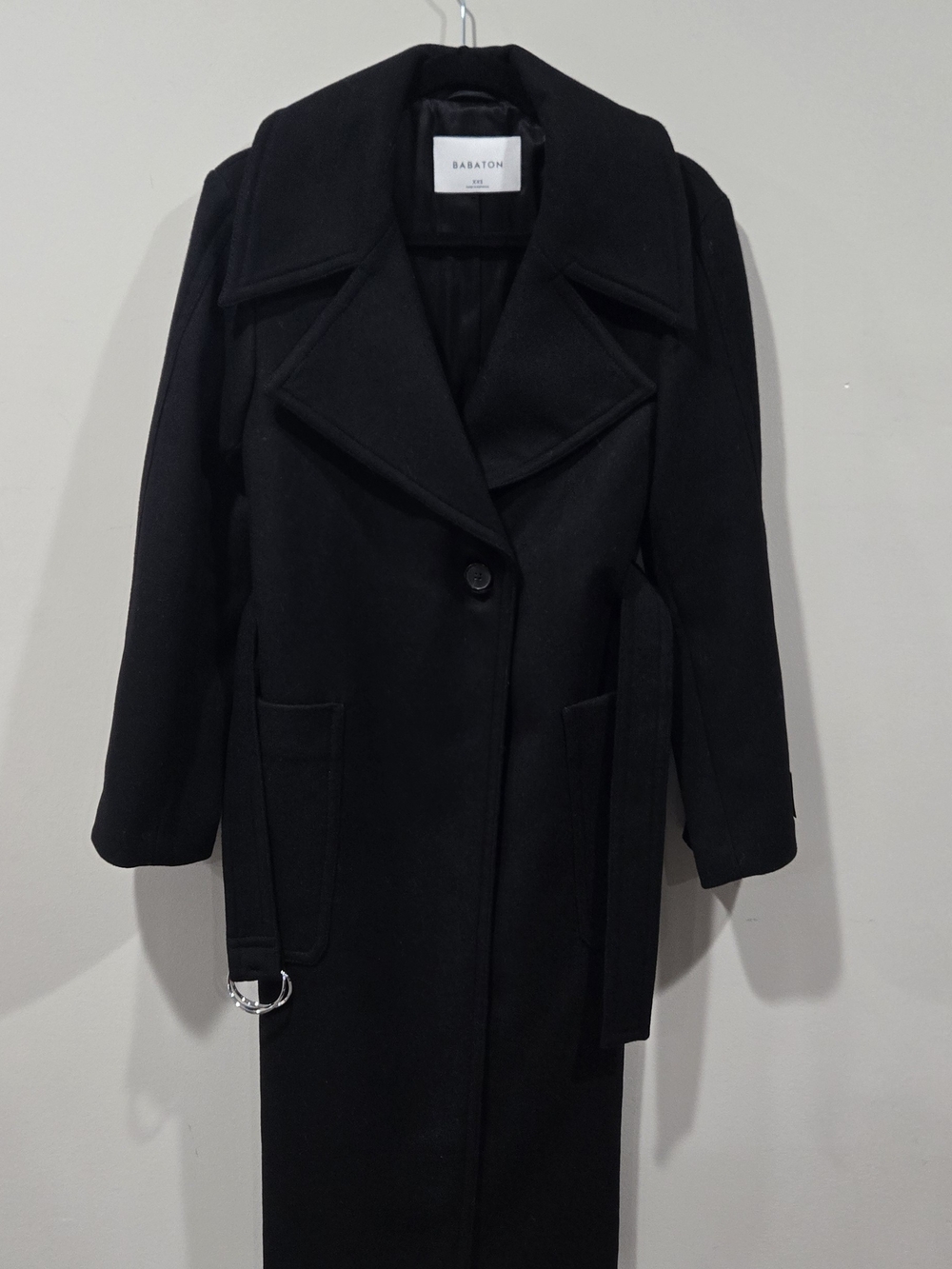 Babaton Women's Wool Coat in Black Size XXS Like New